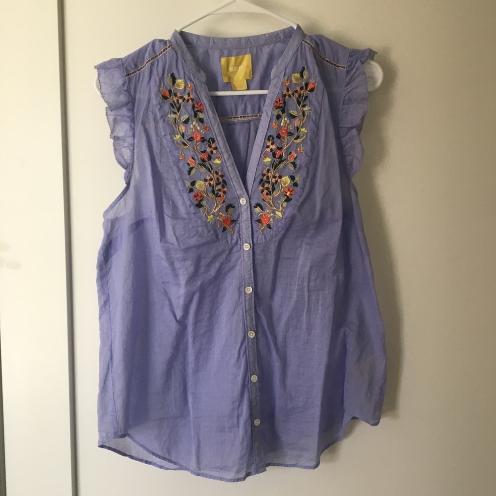 Anthropologie Maeve ruffle tank